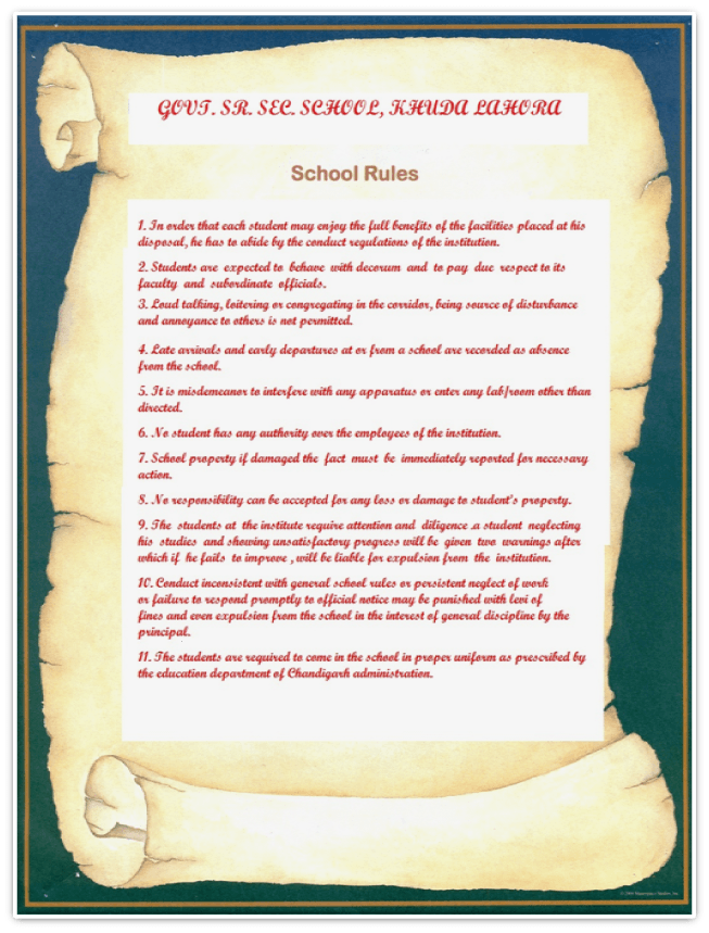 School Rules Archives Govt Sr Sec School K Lahora